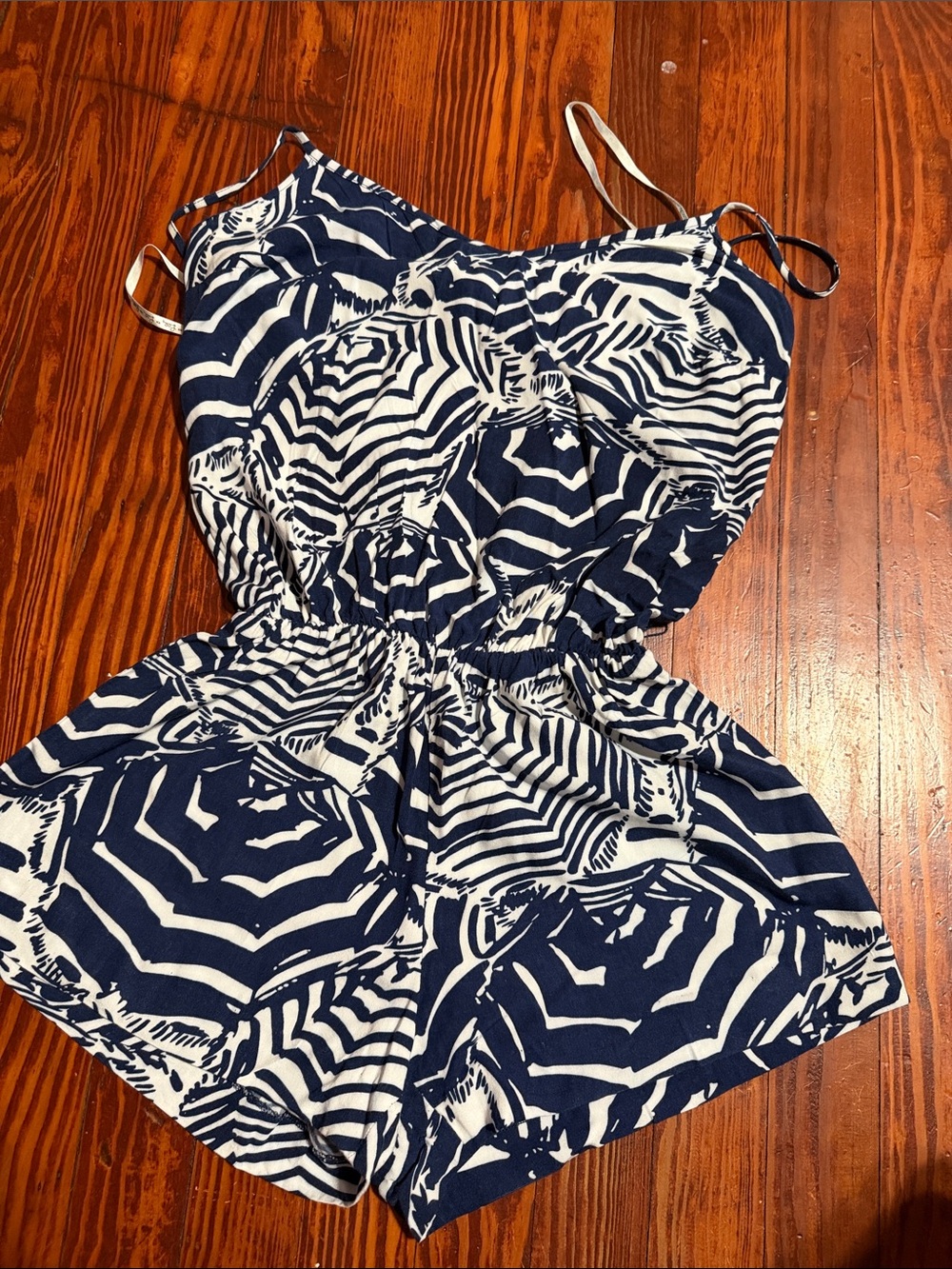Lilly Pulitzer Navy and White Zebra-Print Kids One-Piece